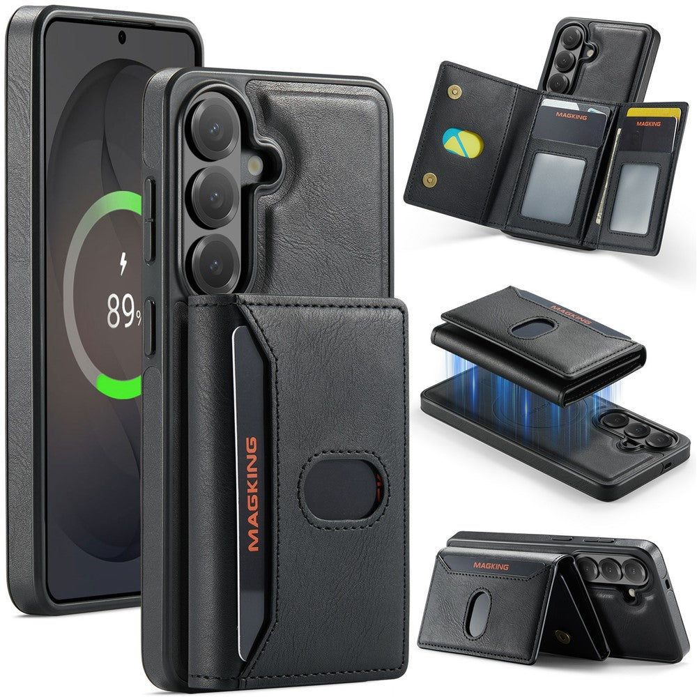 MAGKING K5 for Samsung Galaxy S24+ Case RFID Blocking 8 Card Holder PU Leather Phone Back Cover