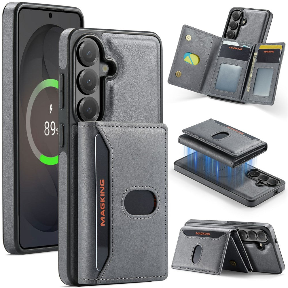 MAGKING K5 for Samsung Galaxy S24+ Case RFID Blocking 8 Card Holder PU Leather Phone Back Cover