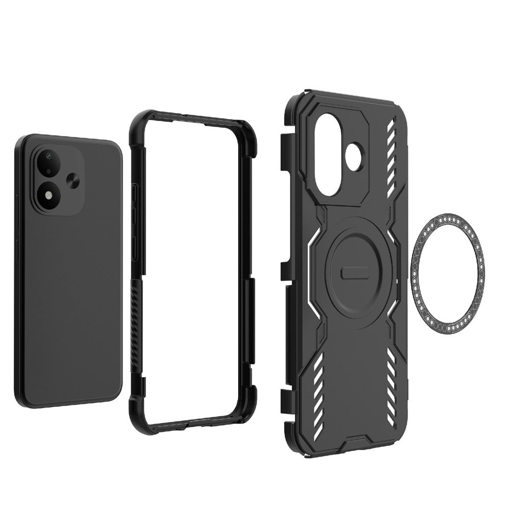 Xiaomi Redmi Note 17 4G (Global) / Note 17 5G (Global) / Note 17 (Indien/Kina) 5G magnetisk etui Butterfly Armor Hollow varmeafledende PC + TPU-telefonetui