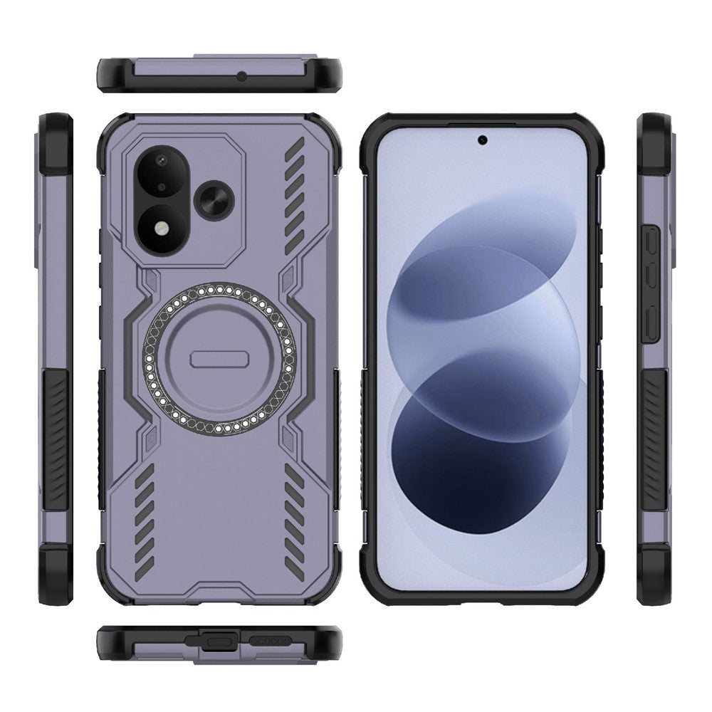 Xiaomi Redmi Note 17 4G (Global) / Note 17 5G (Global) / Note 17 (Indien/Kina) 5G magnetisk etui Butterfly Armor Hollow varmeafledende PC + TPU-telefonetui