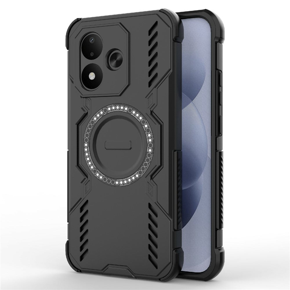 Xiaomi Redmi Note 17 4G (Global) / Note 17 5G (Global) / Note 17 (Indien/Kina) 5G magnetisk etui Butterfly Armor Hollow varmeafledende PC + TPU-telefonetui