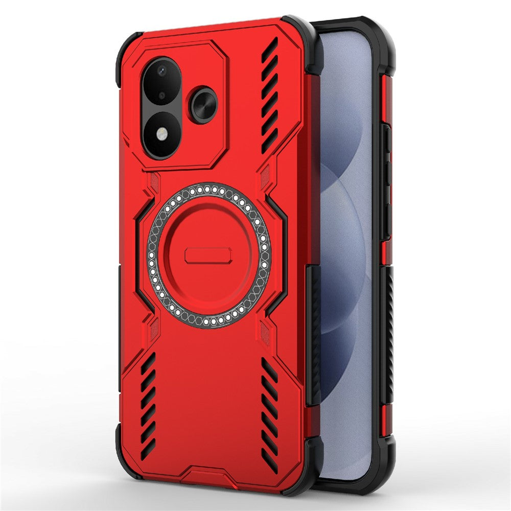 Xiaomi Redmi Note 17 4G (Global) / Note 17 5G (Global) / Note 17 (Indien/Kina) 5G magnetisk etui Butterfly Armor Hollow varmeafledende PC + TPU-telefonetui