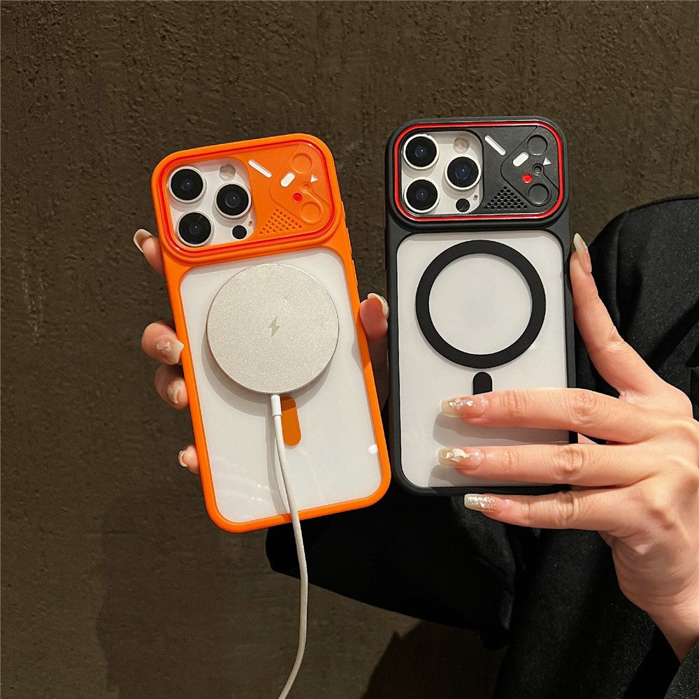 For iPhone 16 Pro Max TPU+PC Phone Case Compatible with MagSafe Clear Back Cover