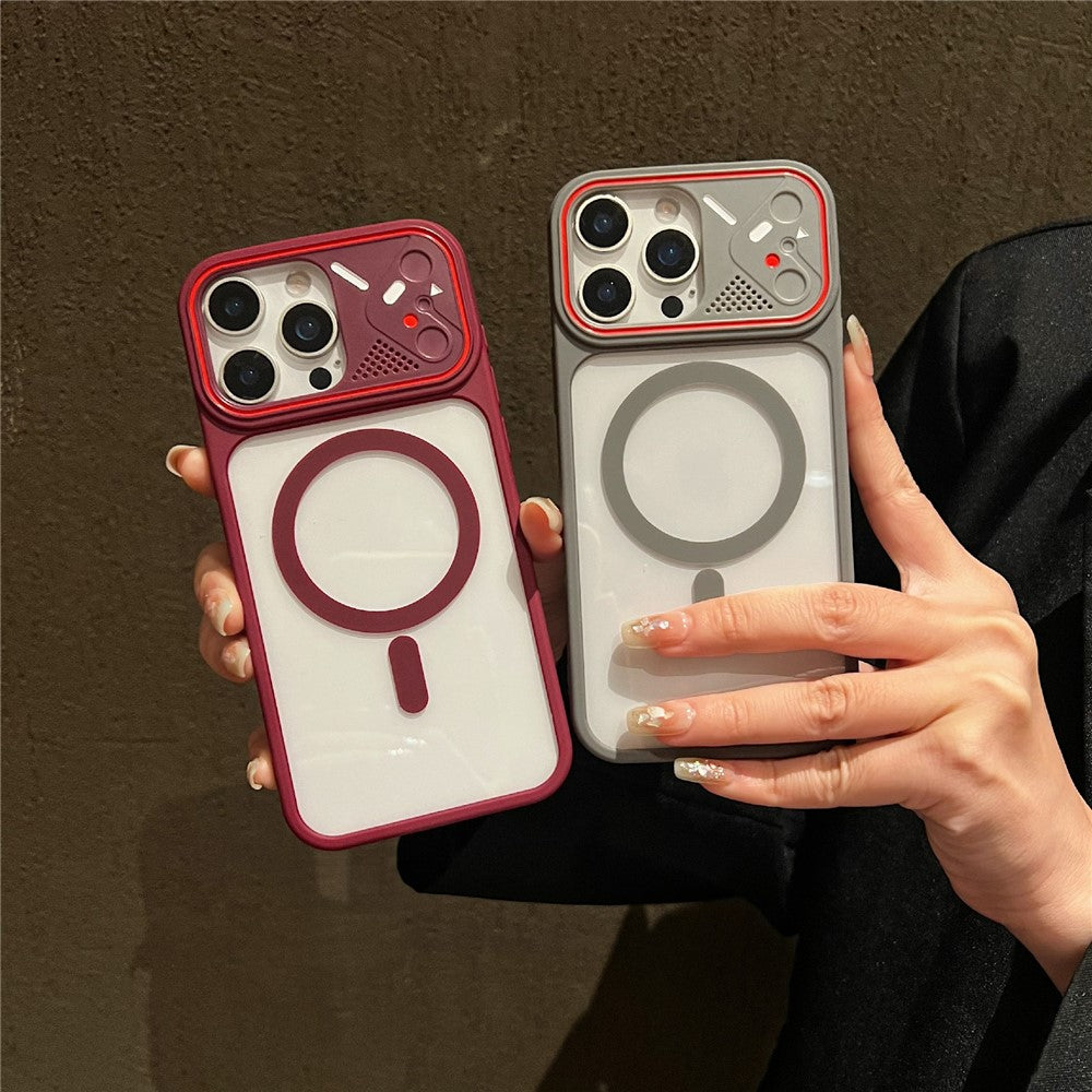 For iPhone 16 Pro Max TPU+PC Phone Case Compatible with MagSafe Clear Back Cover