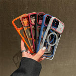 For iPhone 16 Pro Max TPU+PC Phone Case Compatible with MagSafe Clear Back Cover