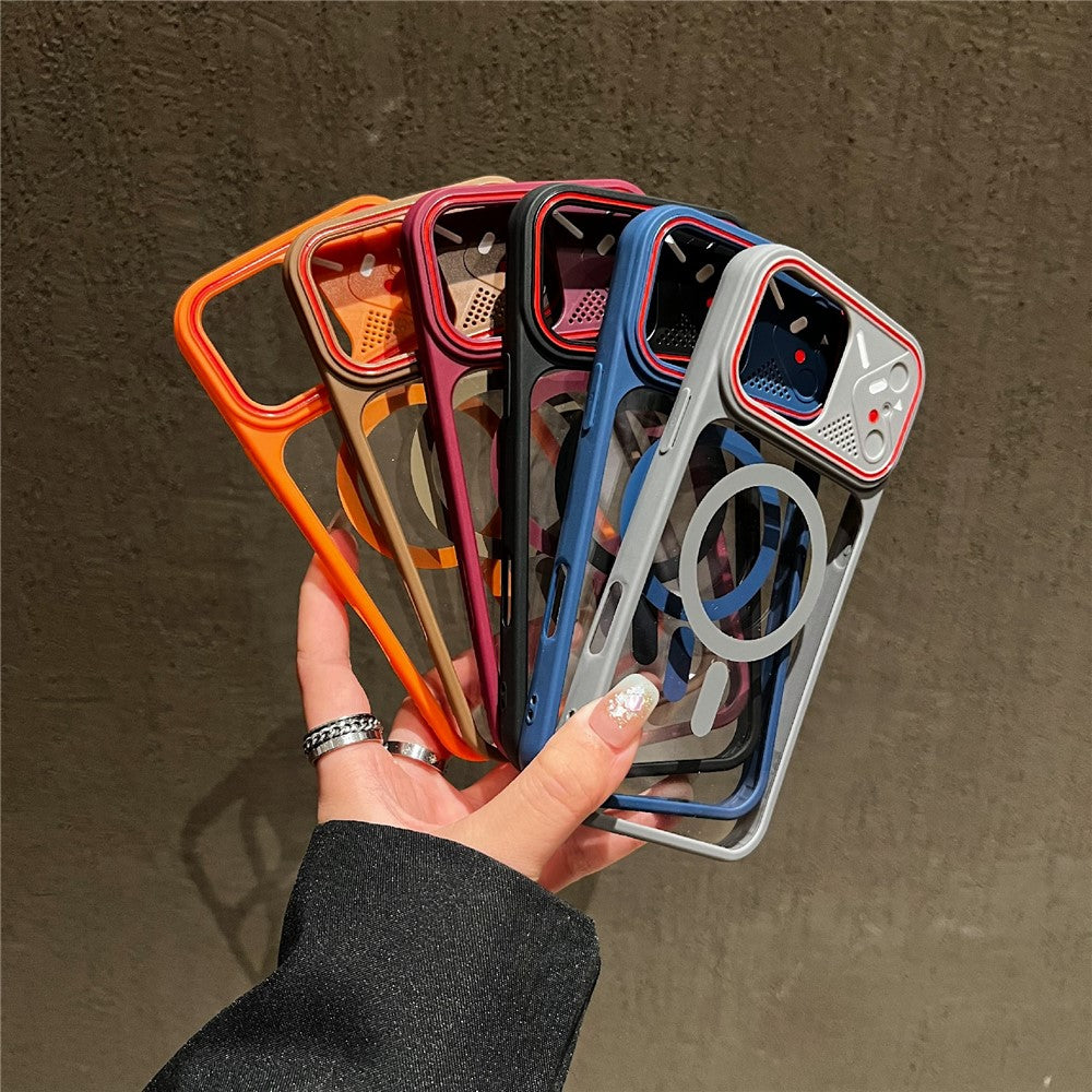 For iPhone 16 Pro Max TPU+PC Phone Case Compatible with MagSafe Clear Back Cover