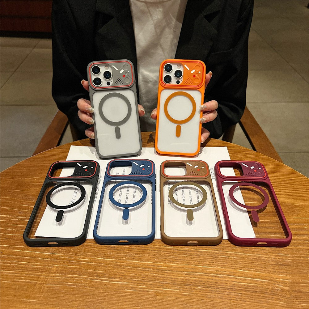 For iPhone 16 Pro Max TPU+PC Phone Case Compatible with MagSafe Clear Back Cover