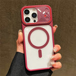 For iPhone 16 Pro Max TPU+PC Phone Case Compatible with MagSafe Clear Back Cover