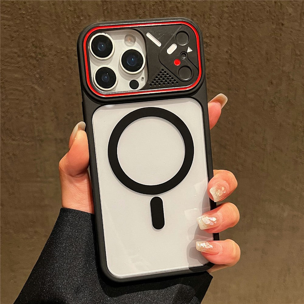 For iPhone 16 Pro Max TPU+PC Phone Case Compatible with MagSafe Clear Back Cover