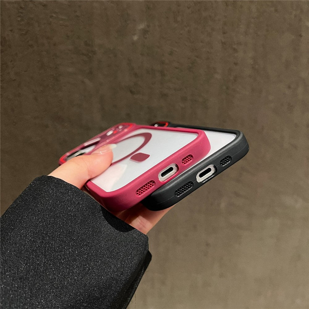 For iPhone 16 TPU+PC Phone Case Compatible with MagSafe Clear Back Cover