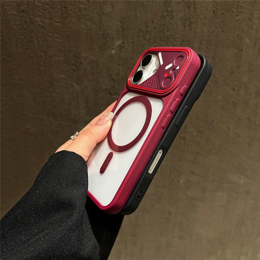 For iPhone 16 TPU+PC Phone Case Compatible with MagSafe Clear Back Cover