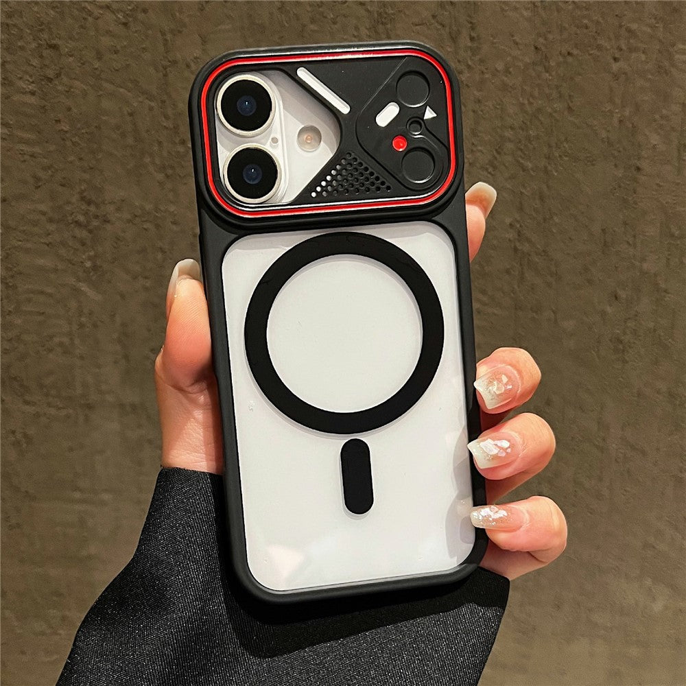 For iPhone 16 TPU+PC Phone Case Compatible with MagSafe Clear Back Cover
