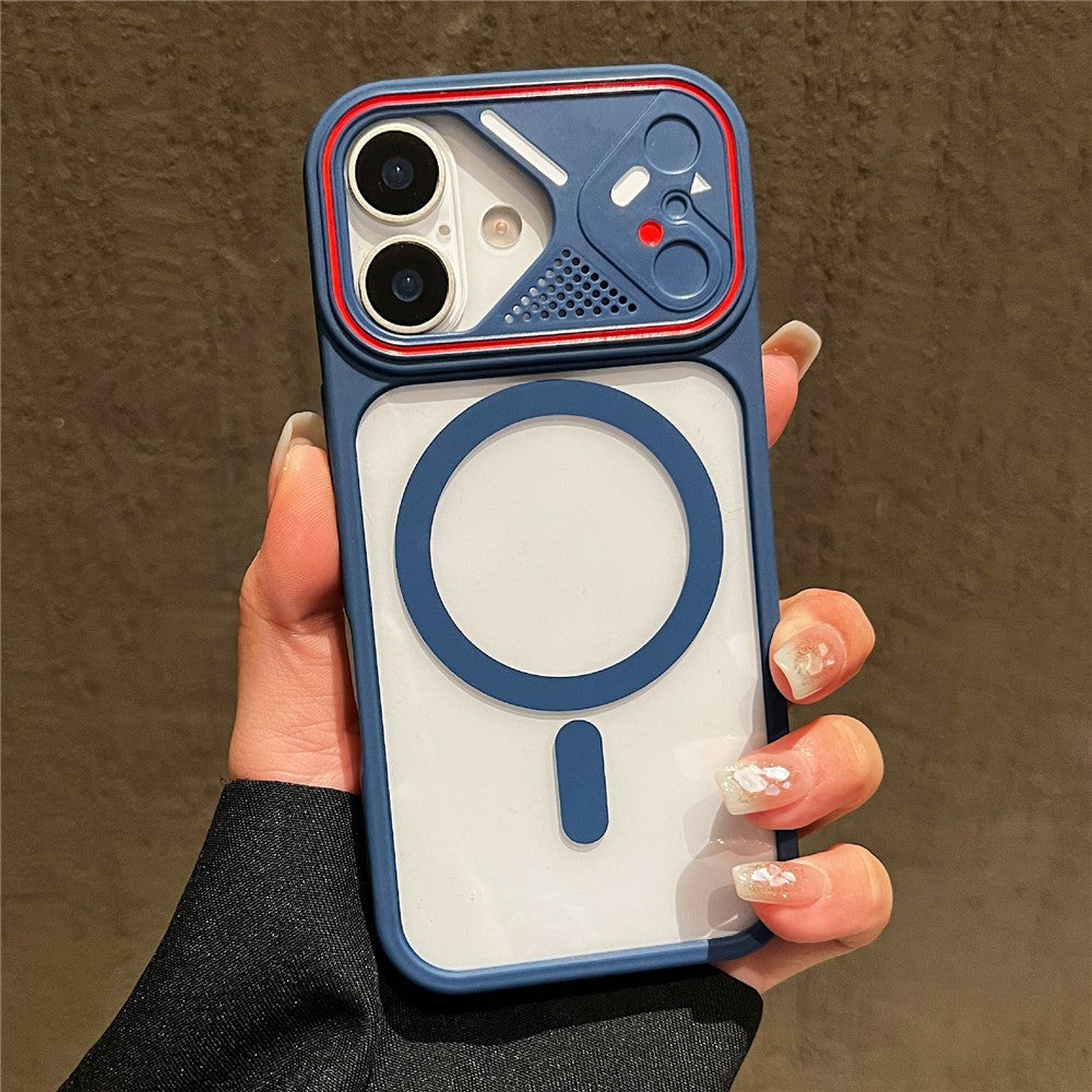 Til iPhone 17 TPU+PC-telefoncover kompatibelt med MagSafe klar bagside