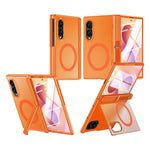 Magnetisk cover til Samsung Galaxy Z Fold8 med HD-klar hærdet glasfilm, dobbelt stativ og PC + TPU-mobilskal