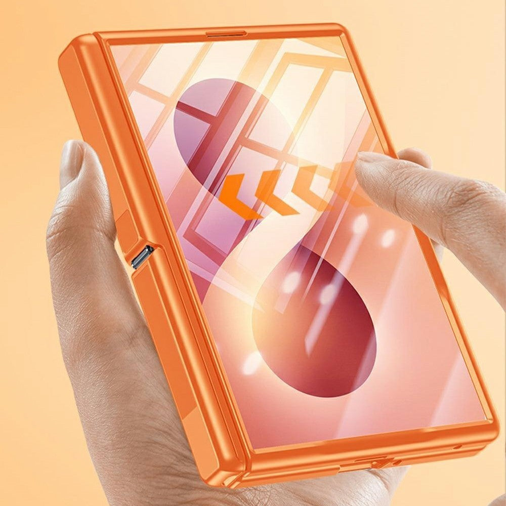 Magnetisk cover til Samsung Galaxy Z Fold8 med HD-klar hærdet glasfilm, dobbelt stativ og PC + TPU-mobilskal