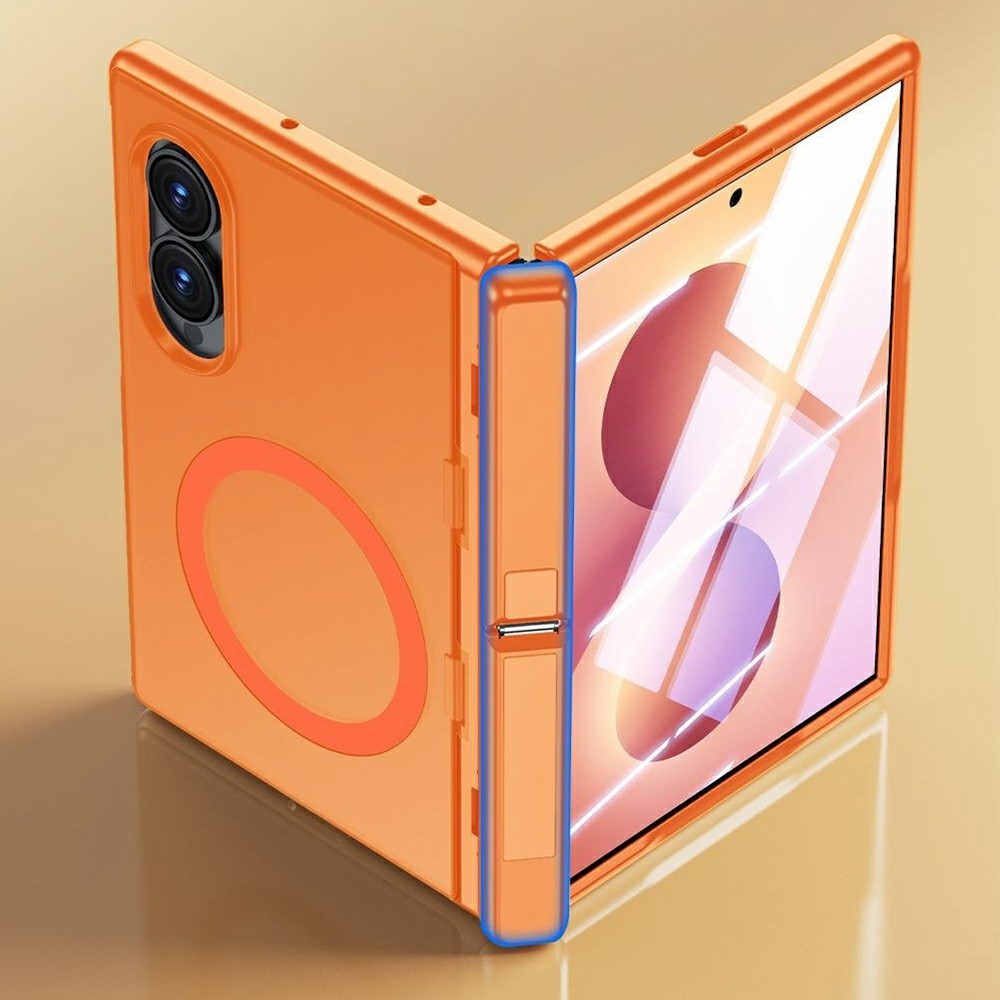 Magnetisk cover til Samsung Galaxy Z Fold8 med HD-klar hærdet glasfilm, dobbelt stativ og PC + TPU-mobilskal