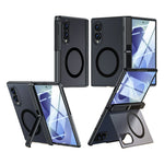 Magnetisk cover til Samsung Galaxy Z Fold8 med HD-klar hærdet glasfilm, dobbelt stativ og PC + TPU-mobilskal