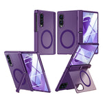 Magnetisk cover til Samsung Galaxy Z Fold8 med HD-klar hærdet glasfilm, dobbelt stativ og PC + TPU-mobilskal
