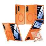 For Samsung Galaxy Z Fold8 Magnetic Case with Anti-Spy Tempered Glass Screen Protector Dual Kickstand PC + TPU Phone Cover