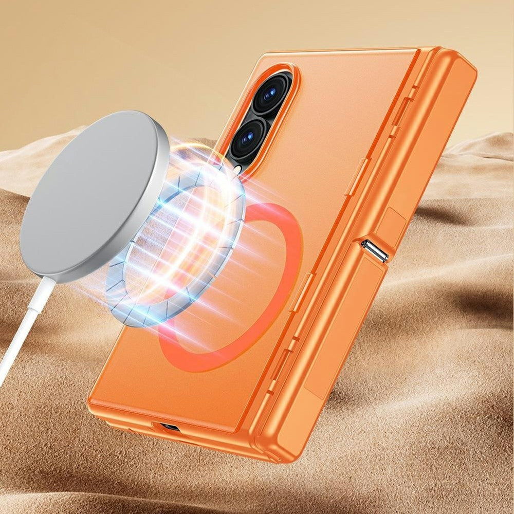 For Samsung Galaxy Z Fold8 Magnetic Case with Anti-Spy Tempered Glass Screen Protector Dual Kickstand PC + TPU Phone Cover