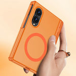 For Samsung Galaxy Z Fold8 Magnetic Case with Anti-Spy Tempered Glass Screen Protector Dual Kickstand PC + TPU Phone Cover