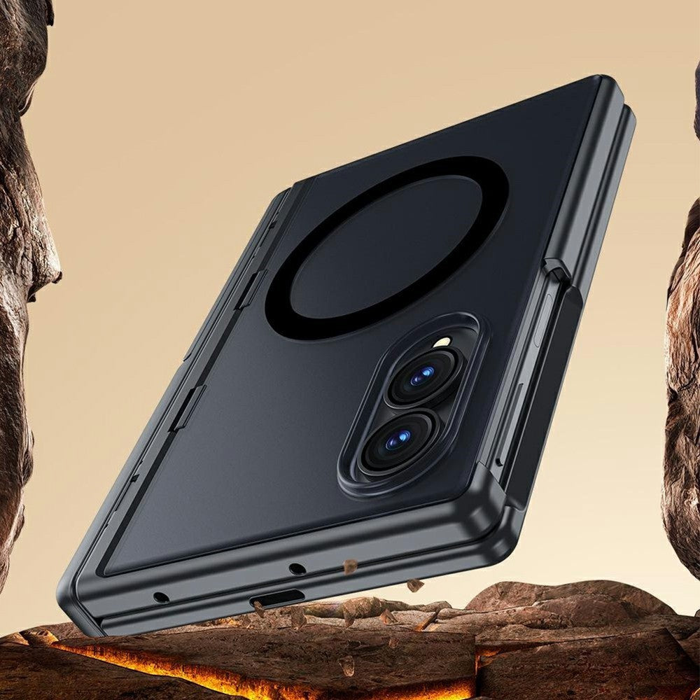 For Samsung Galaxy Z Fold8 Magnetic Case with Anti-Spy Tempered Glass Screen Protector Dual Kickstand PC + TPU Phone Cover