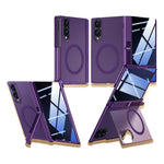 For Samsung Galaxy Z Fold8 Magnetic Case with Anti-Spy Tempered Glass Screen Protector Dual Kickstand PC + TPU Phone Cover