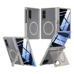 For Samsung Galaxy Z Fold8 Magnetic Case with Anti-Spy Tempered Glass Screen Protector Dual Kickstand PC + TPU Phone Cover