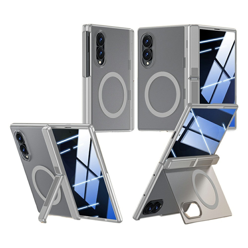For Samsung Galaxy Z Fold8 Magnetic Case with Anti-Spy Tempered Glass Screen Protector Dual Kickstand PC + TPU Phone Cover