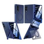 For Samsung Galaxy Z Fold8 Magnetic Case with Anti-Spy Tempered Glass Screen Protector Dual Kickstand PC + TPU Phone Cover