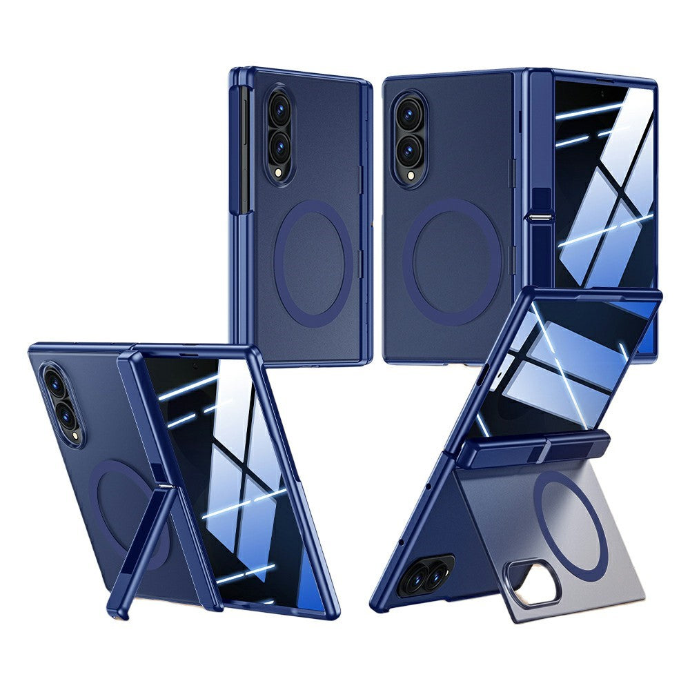 For Samsung Galaxy Z Fold8 Magnetic Case with Anti-Spy Tempered Glass Screen Protector Dual Kickstand PC + TPU Phone Cover