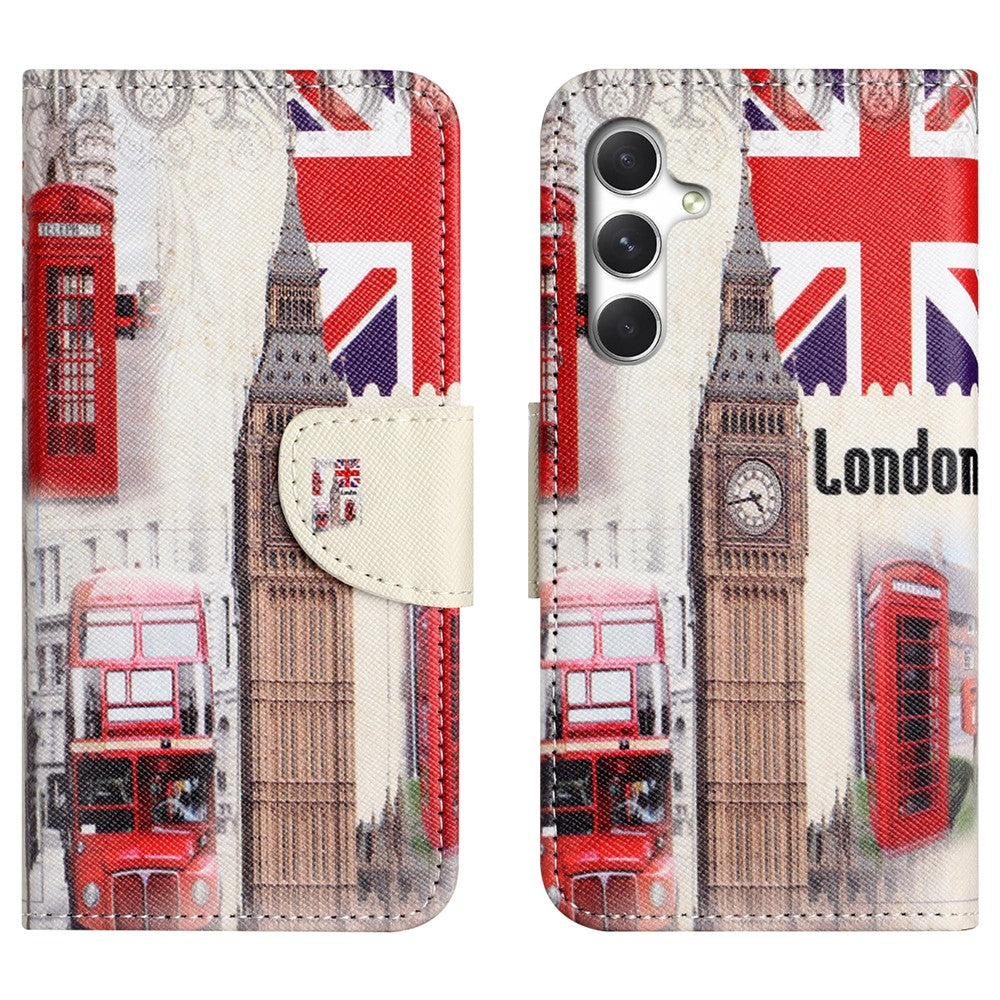 Til Samsung Galaxy S26 FE Cover Mønstertryk Krydset Tekstur Læder Telefoncover