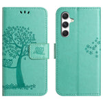 For Samsung Galaxy S26 FE Case PU Leather Owl Tree Imprinted Wallet Phone Cover with Strap