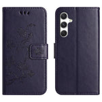 For Samsung Galaxy S26 FE Case Wallet Stand Imprinted Butterfly Flower PU Leather Phone Cover with Hand Strap