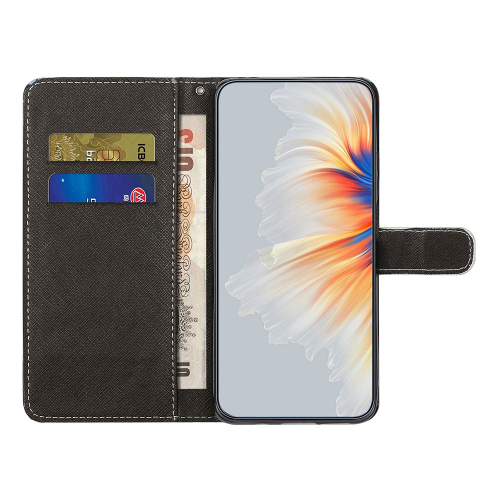 Samsung Galaxy S26 FE-skal Mönstertryck PU-läder Plånboksfodral Korsstruktur