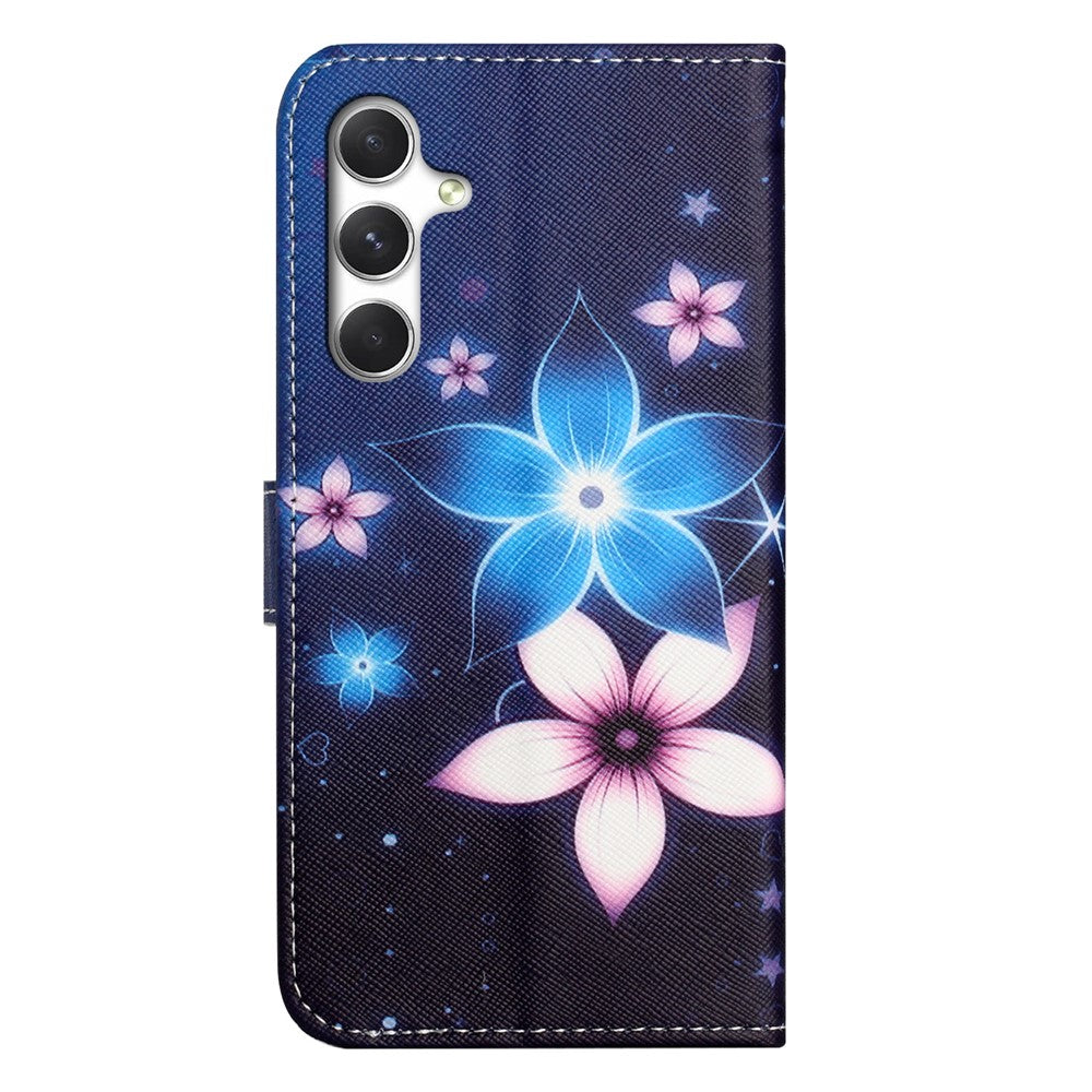 Samsung Galaxy S26 FE-skal Mönstertryck PU-läder Plånboksfodral Korsstruktur