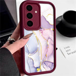 Til Samsung Galaxy S25+ Cover Marmormønster Kamerabeskyttelse Fuld Dækning TPU Telefoncover