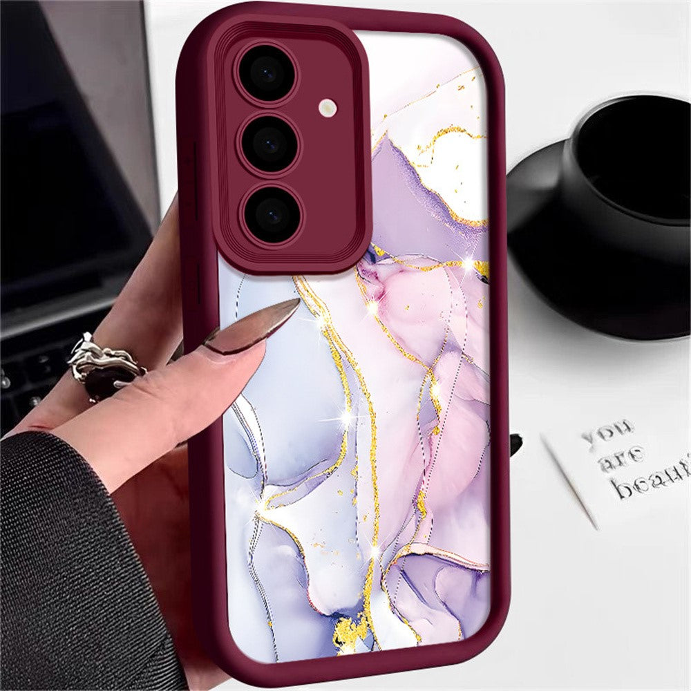 Til Samsung Galaxy S25+ Cover Marmormønster Kamerabeskyttelse Fuld Dækning TPU Telefoncover