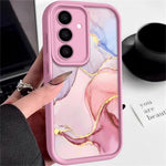 Til Samsung Galaxy S25+ Cover Marmormønster Kamerabeskyttelse Fuld Dækning TPU Telefoncover