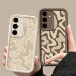 For Samsung Galaxy S25 FE Case Wavy Camouflage Stripe Precision Camera Protection Anti Drop TPU Phone Cover