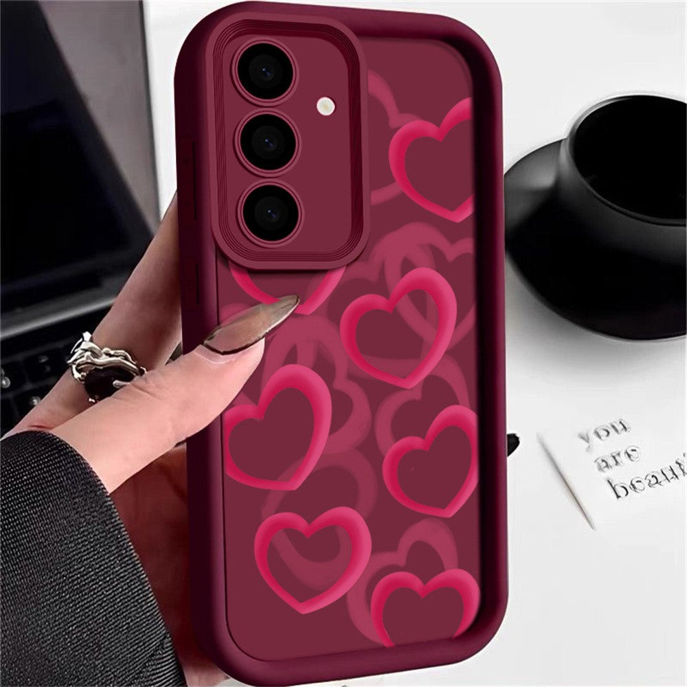 For Samsung Galaxy S25+ Case Heart Pattern Design Precision Camera Protection TPU Phone Cover