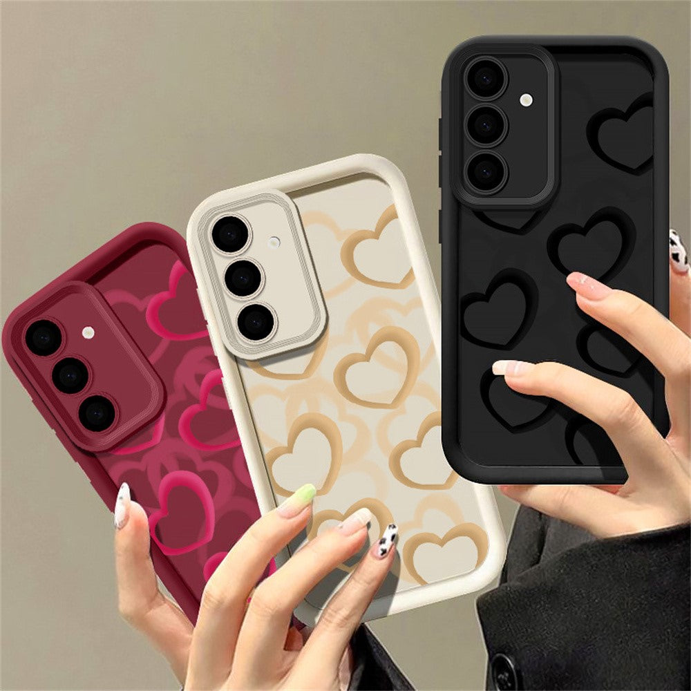 For Samsung Galaxy S25+ Case Heart Pattern Design Precision Camera Protection TPU Phone Cover