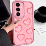For Samsung Galaxy S25+ Case Heart Pattern Design Precision Camera Protection TPU Phone Cover