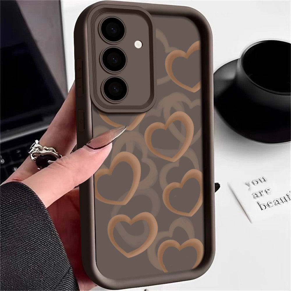 For Samsung Galaxy S25+ Case Heart Pattern Design Precision Camera Protection TPU Phone Cover