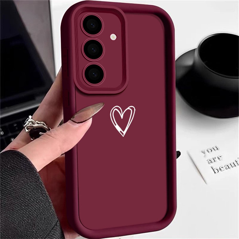 For Samsung Galaxy S25+ Case Heart Pattern Design Precision Camera Protection TPU Phone Cover