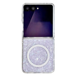 For Samsung Galaxy Z Flip8 Magnetic Case Shimmering Shell Pattern Hard PC Foldable Phone Cover
