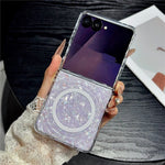 For Samsung Galaxy Z Flip8 Magnetic Case Shimmering Shell Pattern Hard PC Foldable Phone Cover