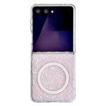 For Samsung Galaxy Z Flip8 Magnetic Case Shimmering Shell Pattern Hard PC Foldable Phone Cover