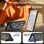 Magnetisk cover til Samsung Galaxy S26+ med stativ og PC + TPU-bagside med berøringsskærm