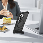 For Samsung Galaxy S26+ Magnetic Case Kickstand PC + TPU Skin Touch Phone Cover